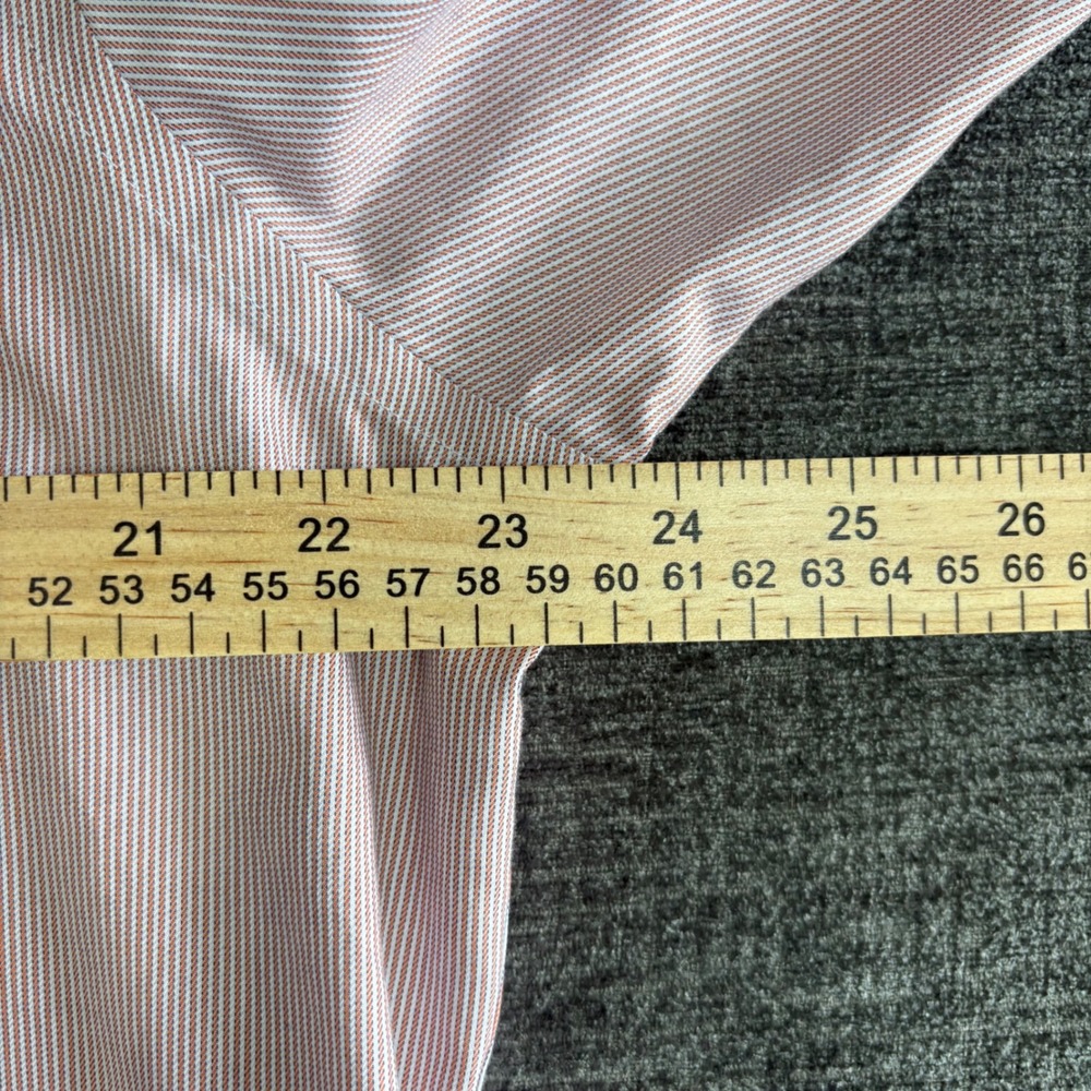 Brooks Brothers Dress Shirt 17-33 Regent Fit Red White Micro Stripe Cotton - Picture 8 of 11